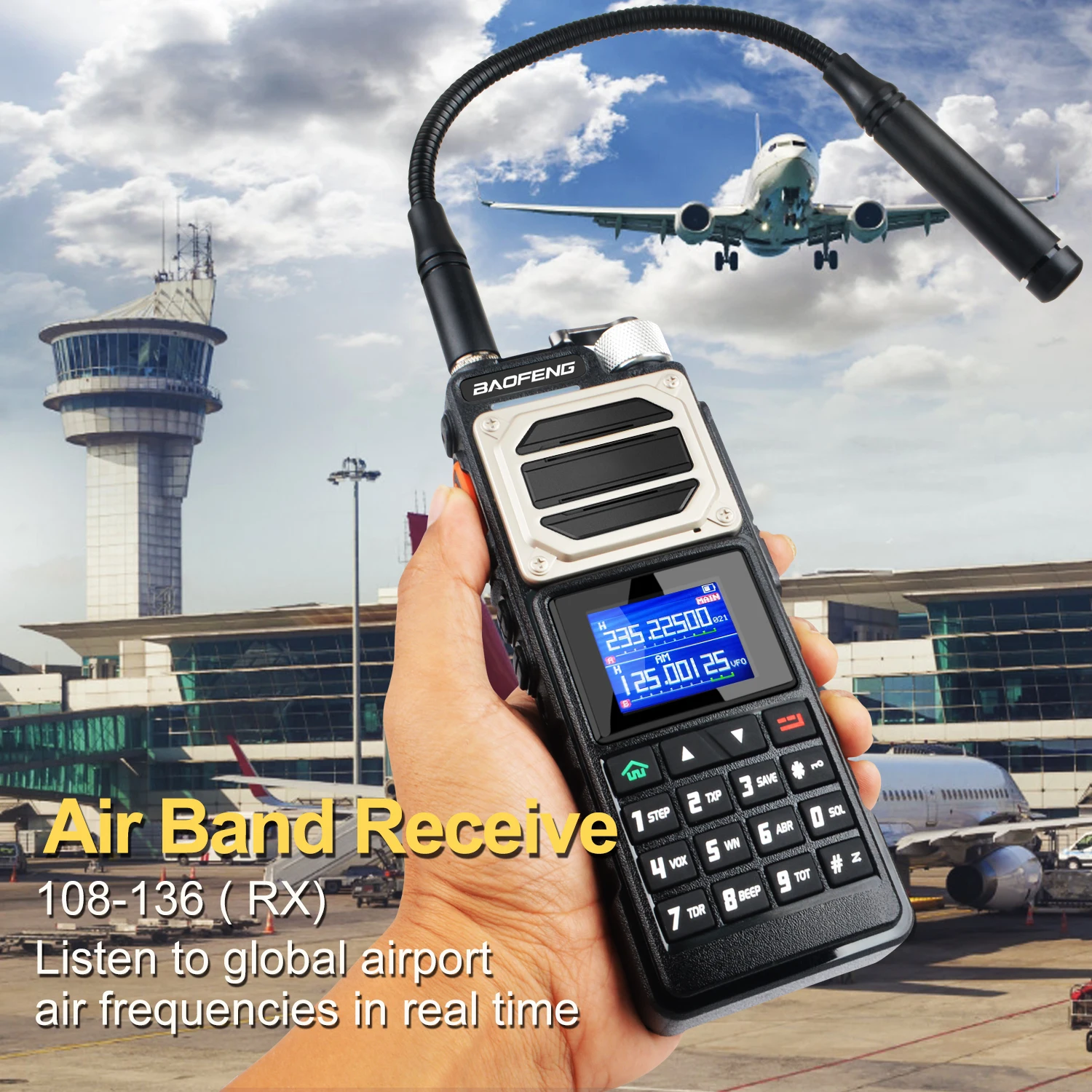 Baofeng UV-25 M Version 6-band Air Band Rx 3-band Tx Scrambler 10W Scrambler FM Vox 10km Walkie Talkie W/5200mAh USB-C Battery 2