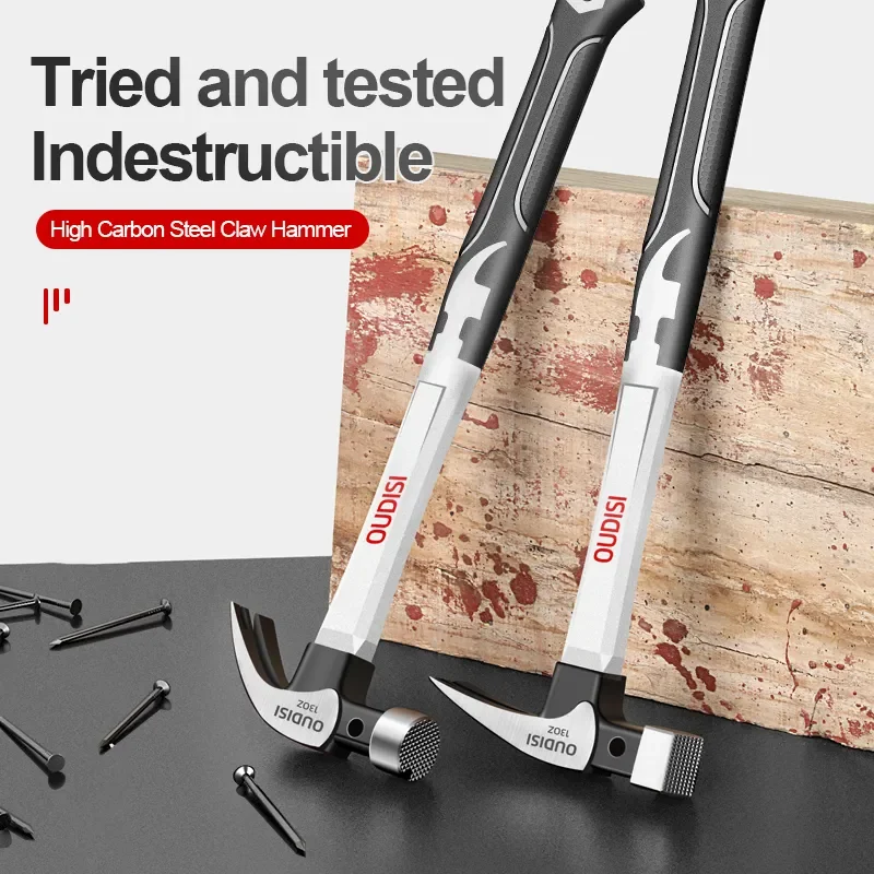 Multifunction Non-slip Shockproof Steel Claw Hammer for Woodworking Automatic Nail Suction