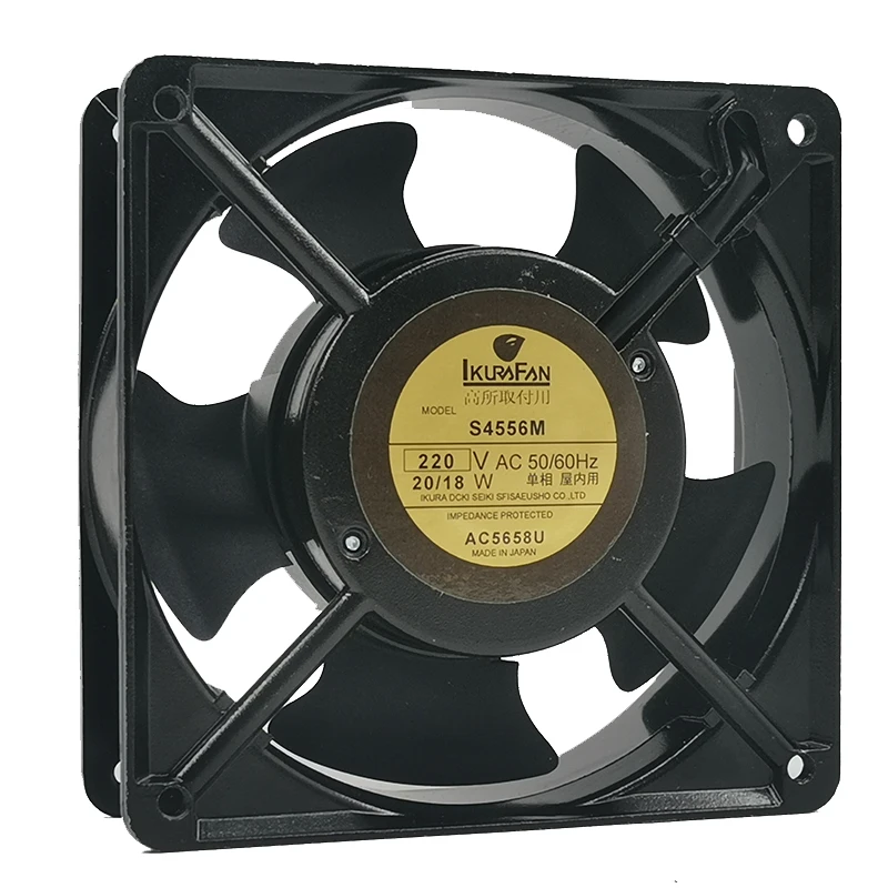 새로운 유쿠라 S4556M 220V 16/15w 120*120*38mm 철제 잎 고온 방지 팬