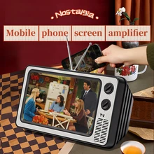 12 인치 전화 화면 돋보기 확대 스탠드 전화 홀더 HD 비디오 증폭기 눈 보호 아이폰에 대한 레트로 TV 상자
