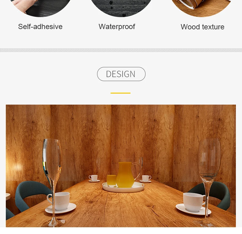 Sa93df8850afb494192731200066299761 Waterproof Self Adhesive Wallpaper Roll Furniture Cabinets Vinyl Decorative Film Wood Grain DIY Wall Stickers For Home Decor Mallzona