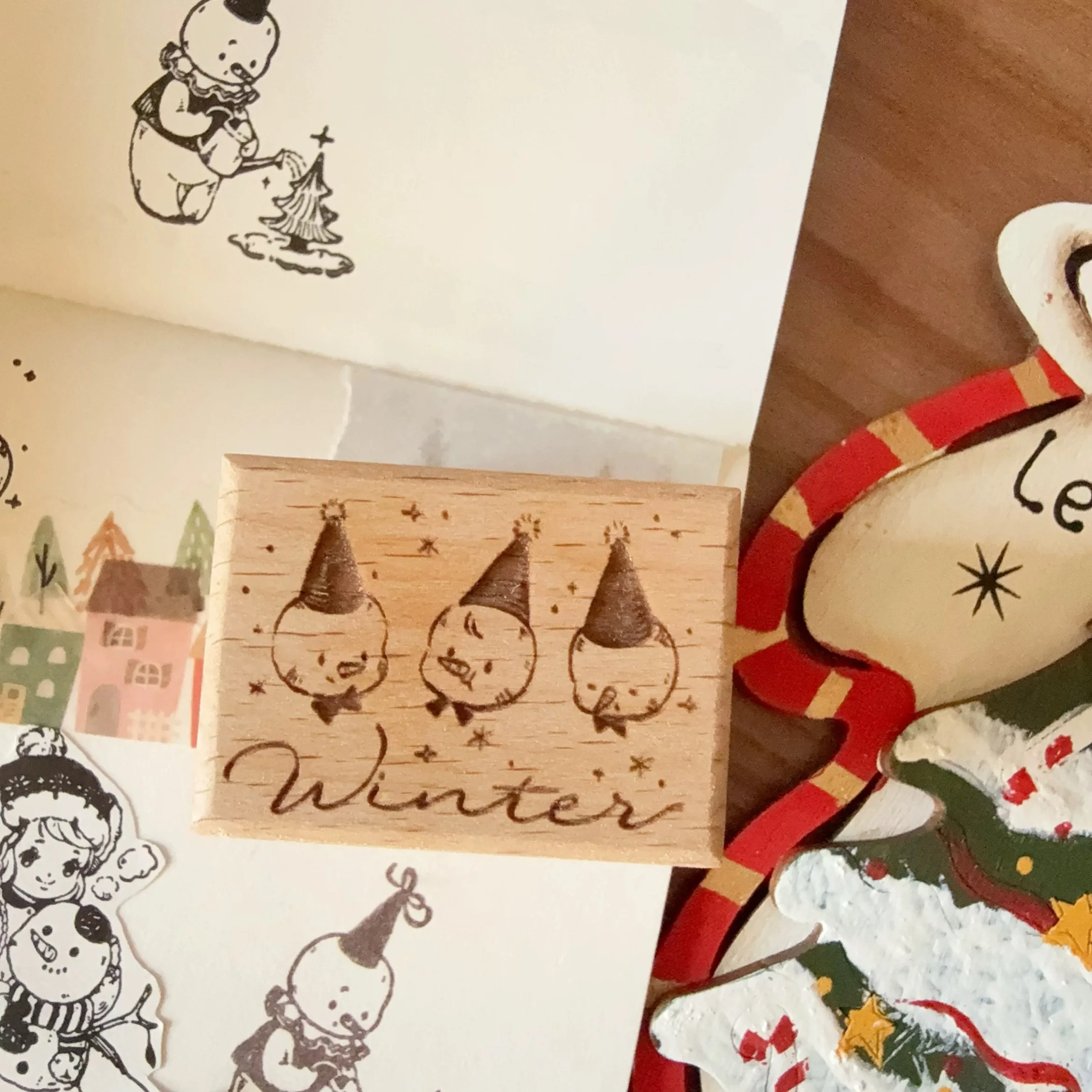 Dayday Studio Vintage Lovely Winter Girl Holzstempel für DIY Scrapbooking Fotoalbum Kartenherstellung – Detail 7