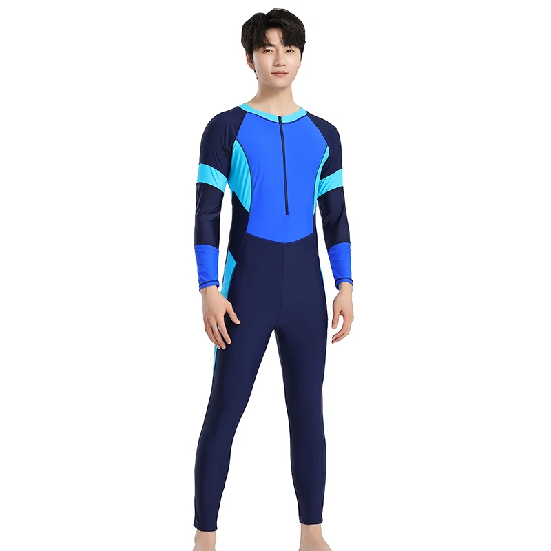 Long Rashguard For Men One Piece Swimsuit With Zipper Plus Size Swimwear Snorkeling Clothing Lycra Surf Suit Full Body Jumpsuit