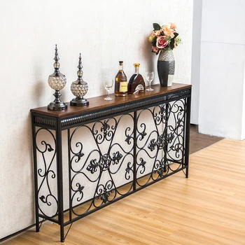 Tavolo consolle stretto europeo Ingresso portico Tavolo consolle bellezza americana Tavolo eclettivo rustico Salone Maison Mobili per la casa