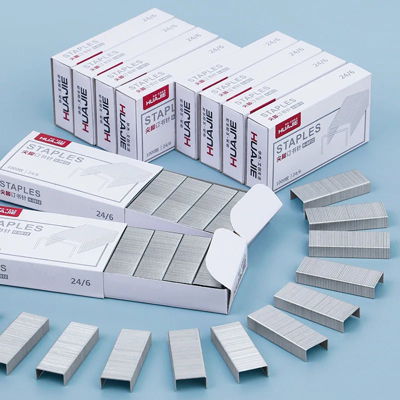 

Huajie Manufacturers Wholesale 10 Boxes Of Pointed Staple 12 Universal 24/6 Standard Needle Staple Office Stationery