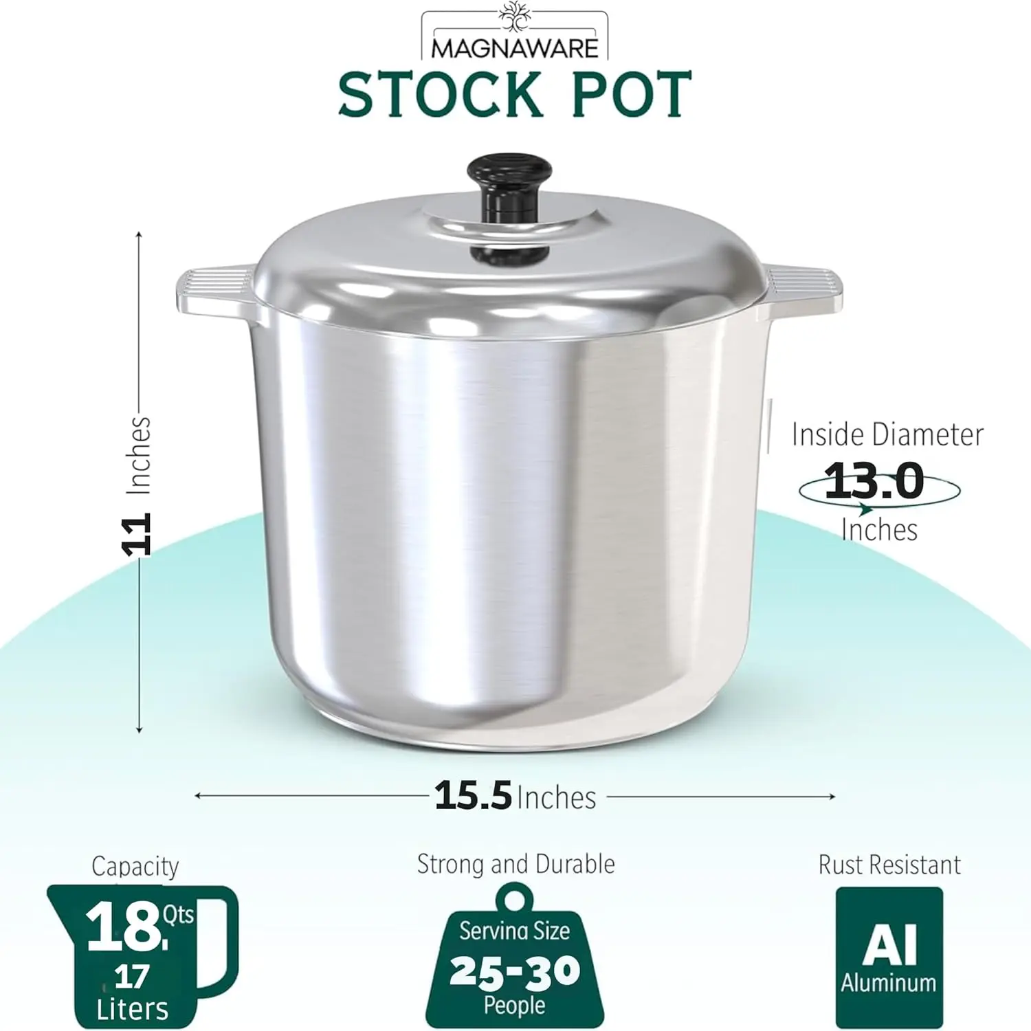18  Lid - Durable & Lightweight Soup Pot with Even Heat Distribution 3