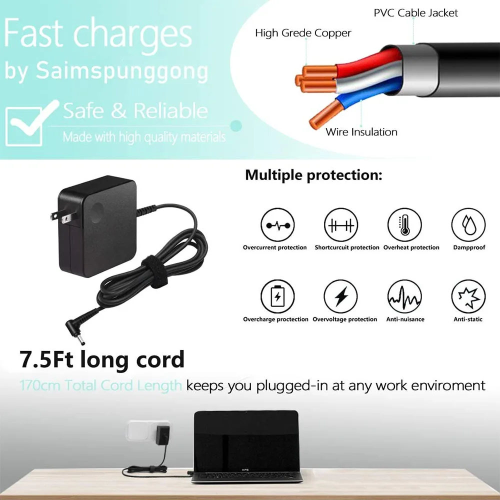 Lenovo ideaPad3 14ARE05 ACアダプター付き Amazon.com: 65W AC Charger Adapter Replacement for Lenovo