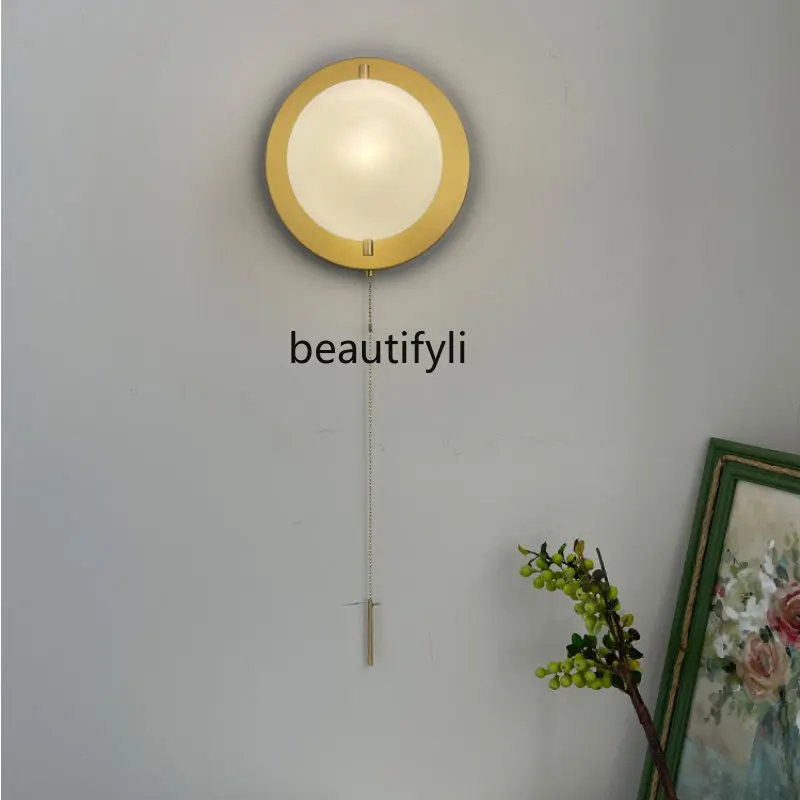 

yj Wall Lamp Art Creative Modern and Simple Lamps with Zipper Switch Bedside Lamps