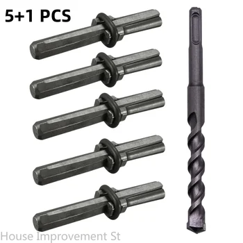 화강암 콘크리트 암석 분할 웨지 및 로터리 해머 드릴 비트, 웨지 및 깃털 심, 스톤 스플리터 도구, 5 + 1 개