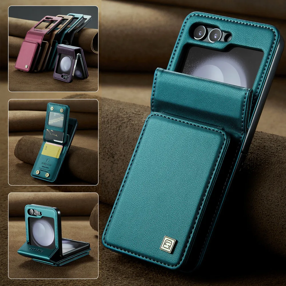 Per Samsung Z Flip 5 5G 2023 Custodia Flip In Pelle Di Lusso Per Samsung Galaxy Z Flip5 Cover Posteriore Per Galaxy Z Flip 5 Portafoglio Funda