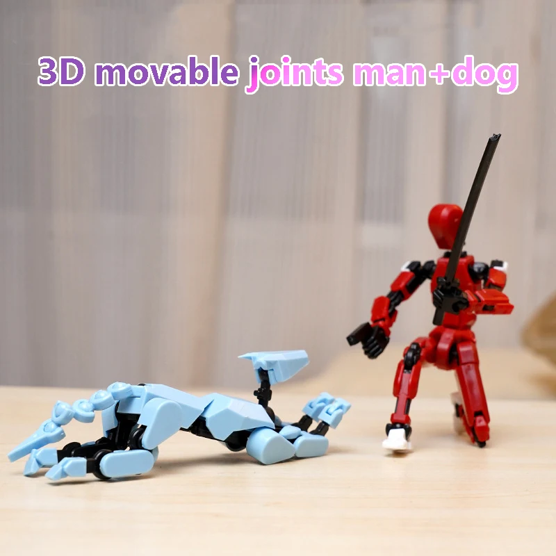 3D Multi-Jointed Movable Shapeshift Robot Joint Dog Creative Printed Mannequin Dummy Action Model Doll Toys For_voghion.com