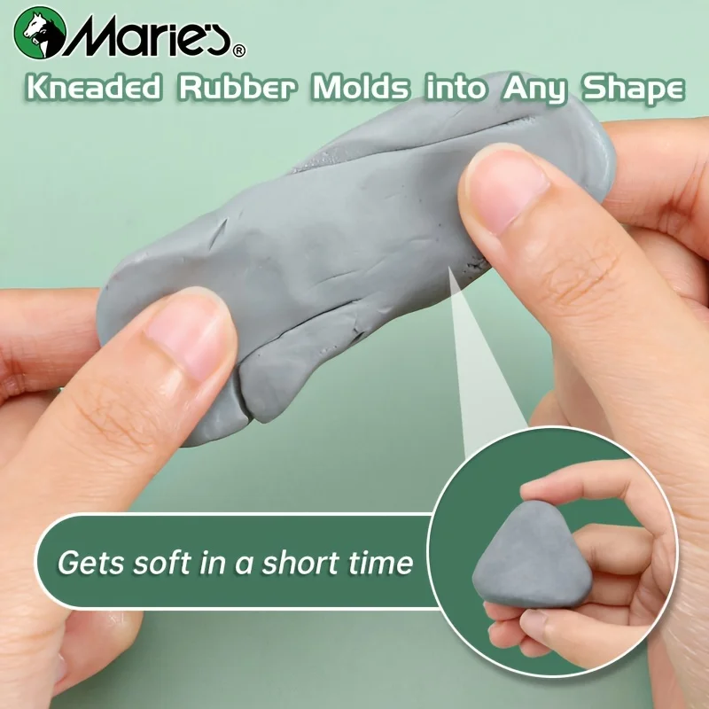 Marie's 2/4/6pcs Grey Plasticity Erasers Kneaded Rubber for Blend, Highlight, Shade, Smooth, Sketching, Drawing for Adults 4