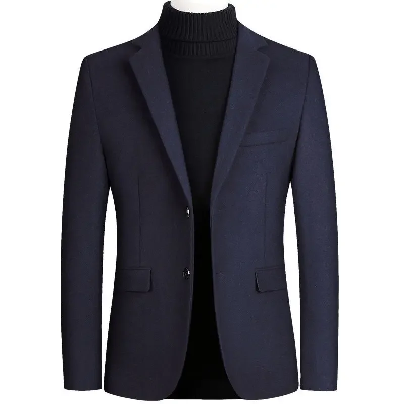 

2023 High Quality Men's Wool Suit Coat Wool Blends Casual Blazers Men Suit Top Male Solid Business Casual Mens Coats and Jackets