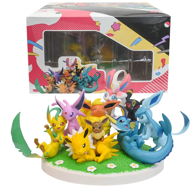 9 стилей Покемон Такара Томи Eevee Eeveelution Flareon Vaporeon аниме экшн-фигурки ABS модели