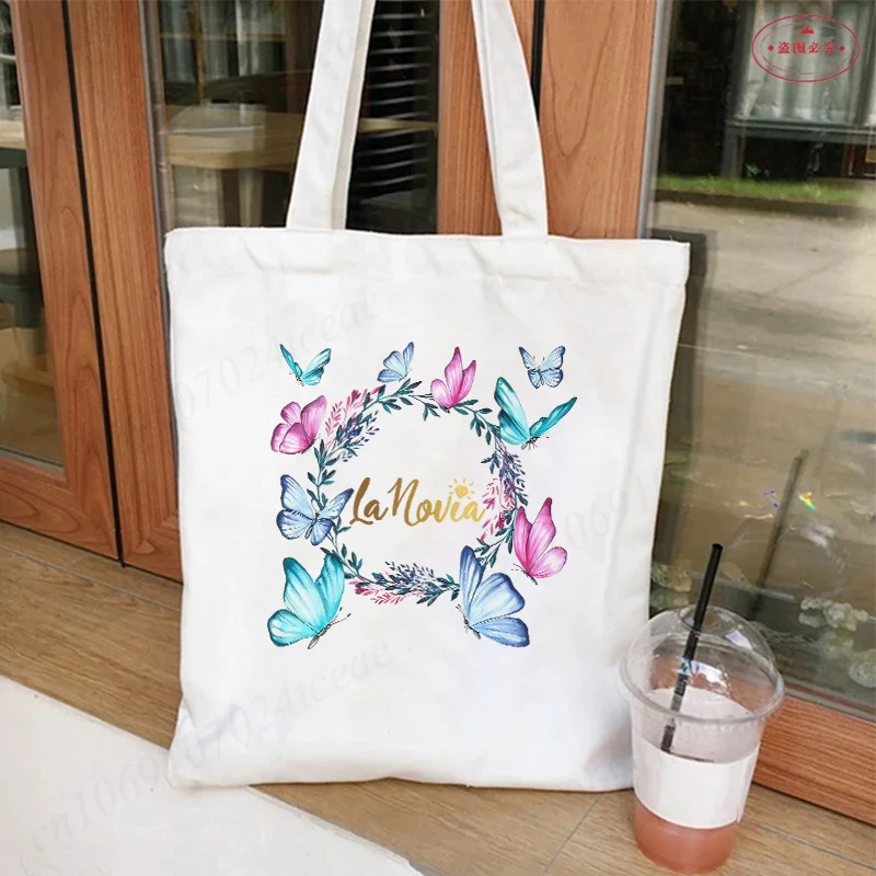 Team Bride Shopping Bags Bridal Shower Wedding Shoulder Bag Spanish Woman Single Farewell Bachelorette Hen Party Canvas Tote Bag 2