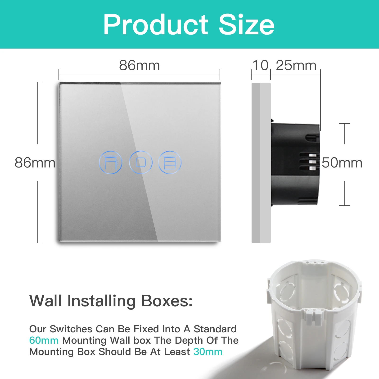 Bseed Zigbee Rolo Interruptor do Obturador Cortinas Inteligente Painel de Vidro Tuya Vida Inteligente Google Alexa Controle Voz Azul Backlight 5a - Image 5