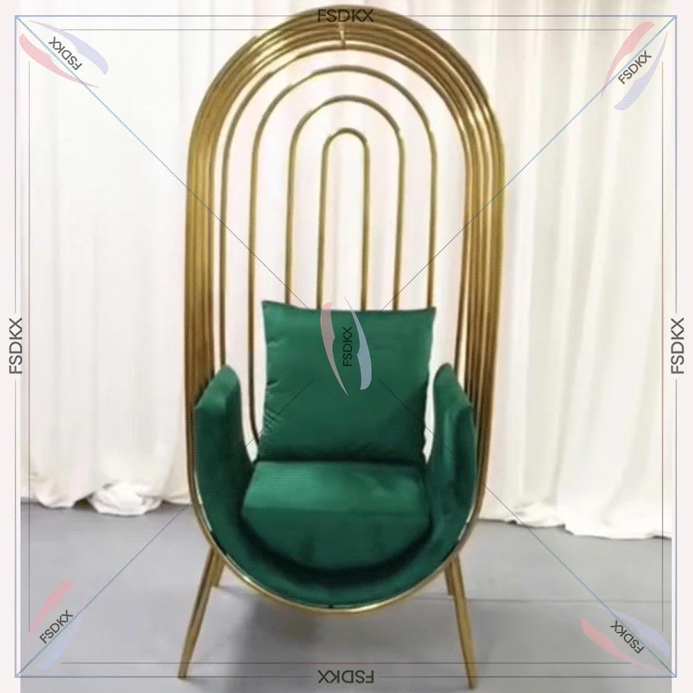 Royal rose gold stainless steel birdcage throne chair for events