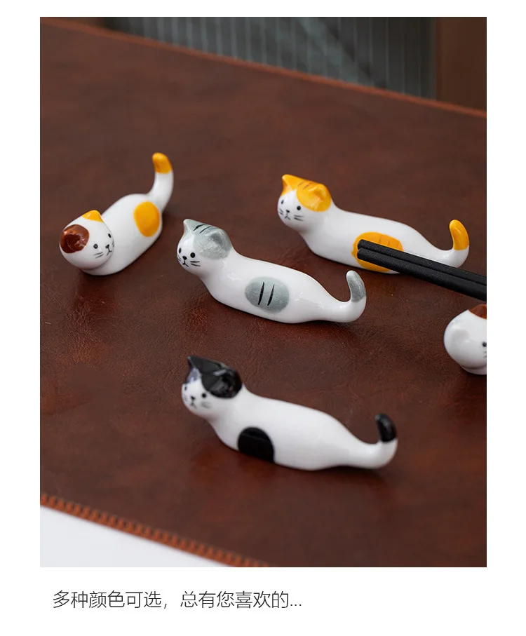 Description Picture 5 of item1pc Ceramic Chopsticks Pillow Chopstick Rest Home Decoration Cat Chopsticks Forks Holder Chopsticks Holder Spoon Holder