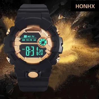 Reloj electrónico Digital LCD para hombre y mujer, cronómetro con fecha, relojes de pulsera deportivos de goma, 2022 1