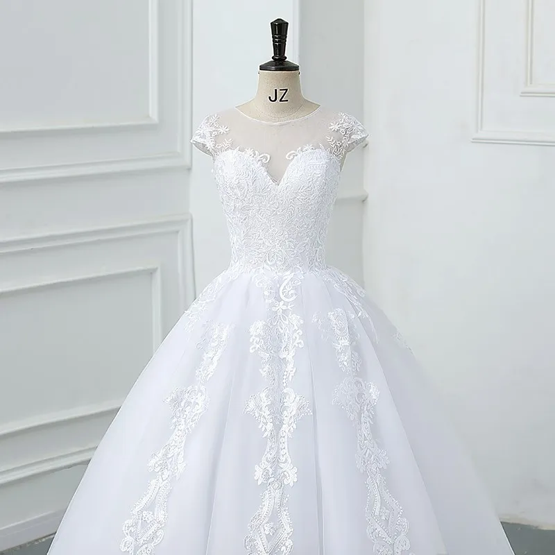 Maria Novia Customized Vestido De Noiva 2024 New Wedding Dress V-neck Luxury Lace Wedding Gown With Train Ball Gown Plus Size 2