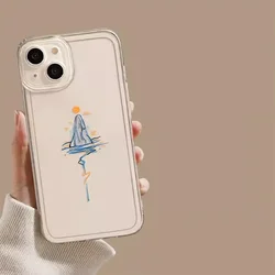 Whale Lovers Couple Clear Phone Case - Simple and Elegant Design - iPhone 16 (S - H1154T1)