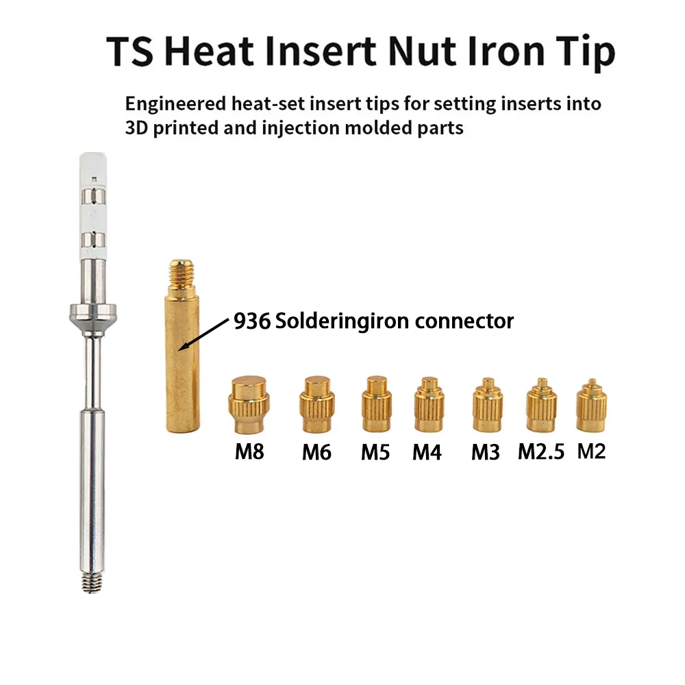 TS/T65 Heat Insert Nut kit 3D threaded hole Implanted Hot Melt Brass Nut Pressur