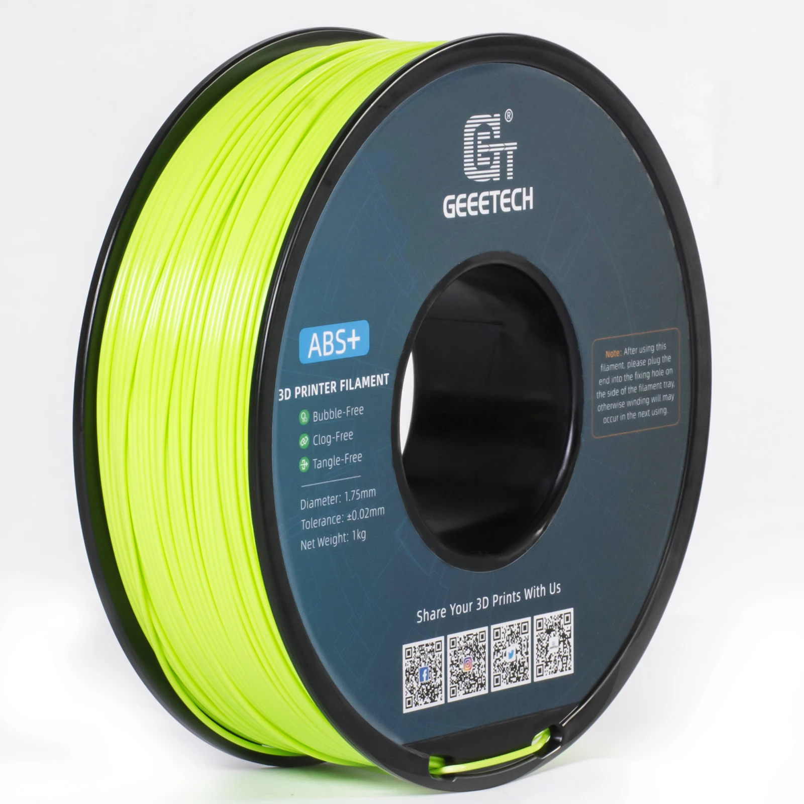 Premium ABS 3D Printing Filament, 1.75mm, 1KG Spool, Tangle-Free & Non-Toxic, Vacuum Sealed – Assorted Colors