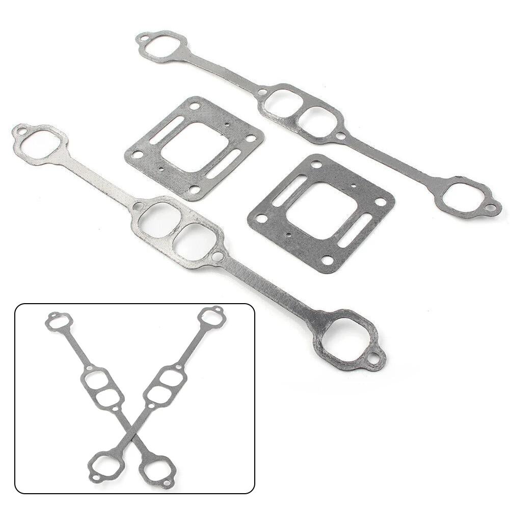 Exhaust Gasket Manifold Block To Manifold Gaskets For Mercruiser 5.0 And 5.7 Engines 1980-2002 With Center Rise
