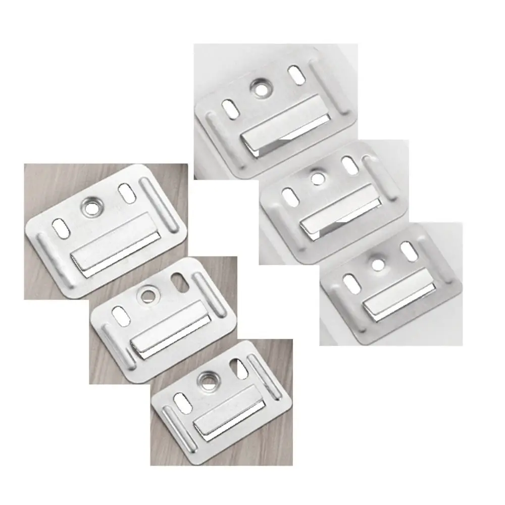 100PCS Stainless Steel Wall Panel Buckle Buckle Hasp Plate Clamp Fastener Wainscot Board Clip Fixing Piece