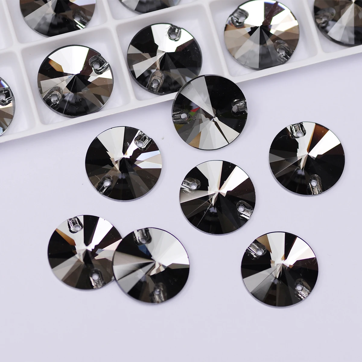 Rivoli Sew-On Rhinestones: Round Crystal Appliques for Wedding Dress & DIY Clothing