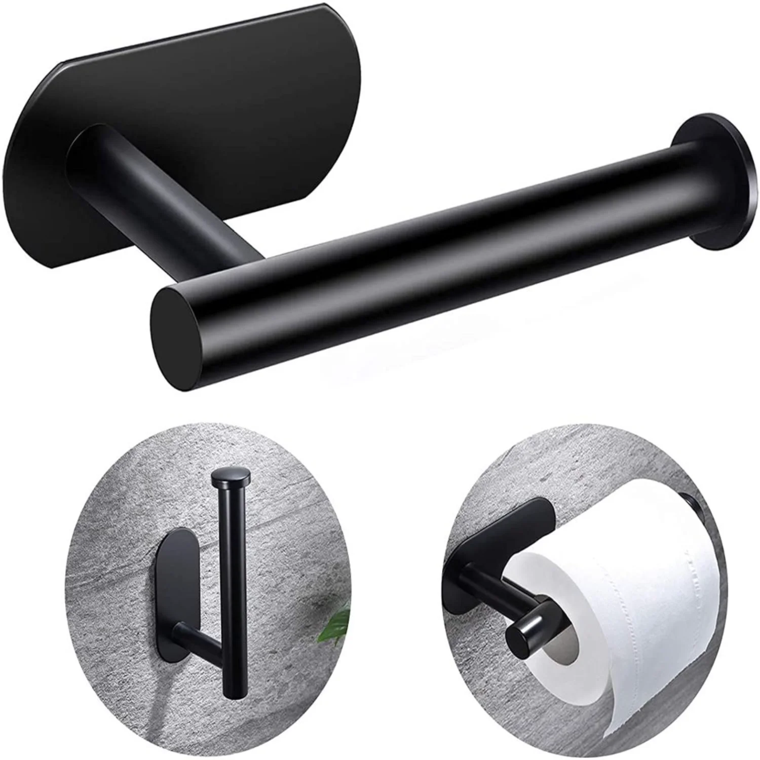 Toilet Paper Holder Self Adhesive-Kitchen Washroom Adhesive Toilet Roll Holder No Drilling for Bathroom Stick on Wall Stainles