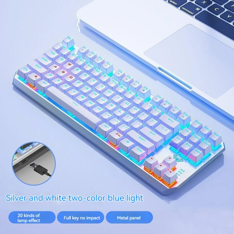 

87key Mechanical Gaming Keyboard Rgb Backlit Usb Wired Red Switch Esports Game Green Axis Anti Ghosting For Gamer Pc Keyboard