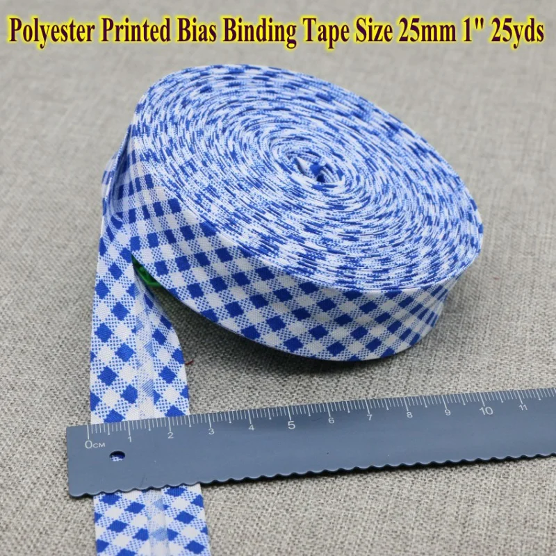 Polyester Printed Bias Binding Tape, DIY Sewing Edge, Striped, Leopard Handmade, 1 ", 25mm x 25yds