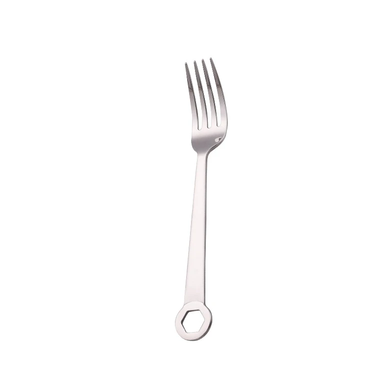 304 Stainless Steel Wrench Shape Tableware Fork Spoon Gift Fruit Dessrt Salad Forks Cutlery