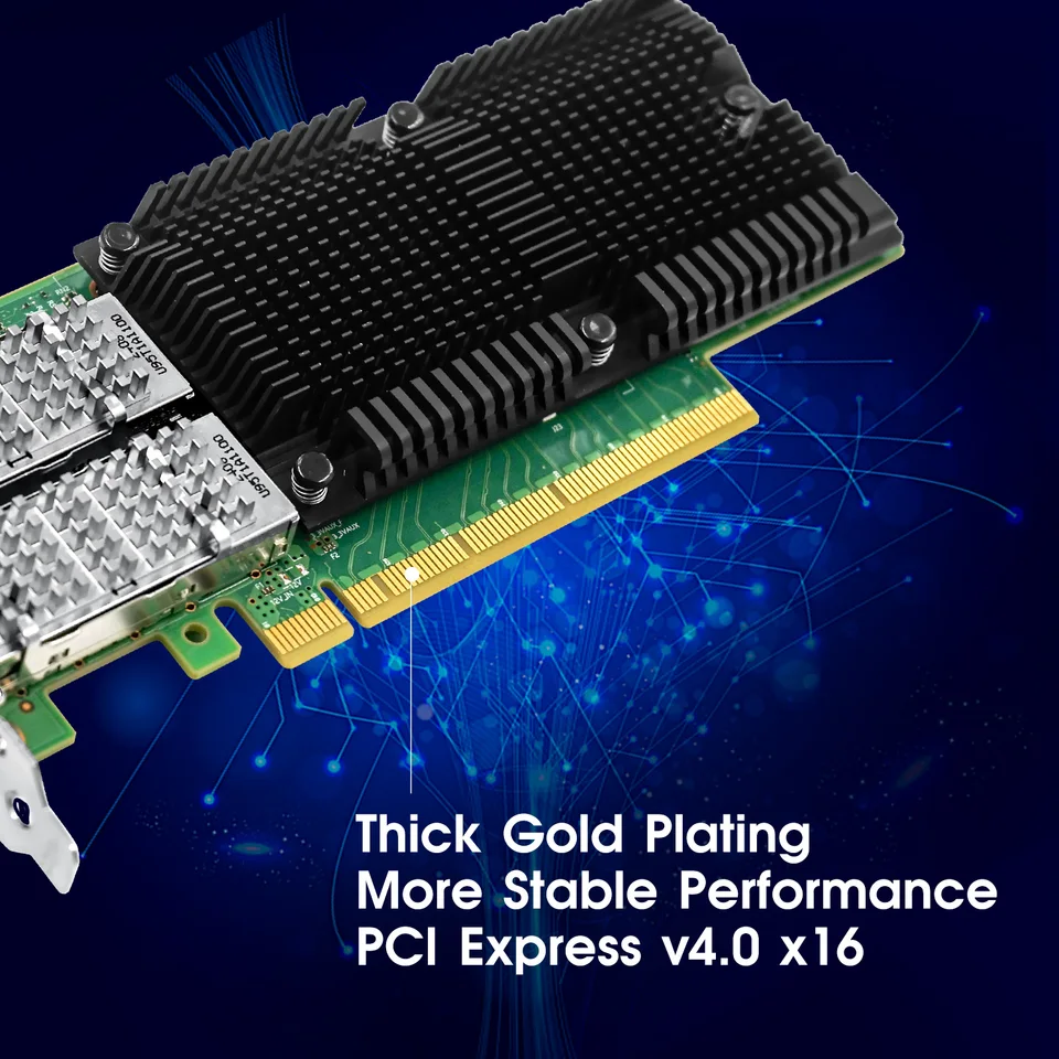 LR-LINK Mellanox connectX-5 Ex 칩셋 포함 네트워크 어댑터, PCIe 4.0x16 이더넷 NIC, 듀얼 100Gb QSFP28 인피니밴드 네트워크, 100GbE