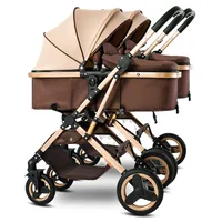 Poussette double pour nouveau-nés, landau pliable à double siège, inclinable réglable, toutes saisons, design léger 1