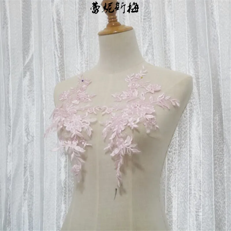 Elegant Floral Embroidery Lace Applique – 45 Colors Wedding Dress Trims