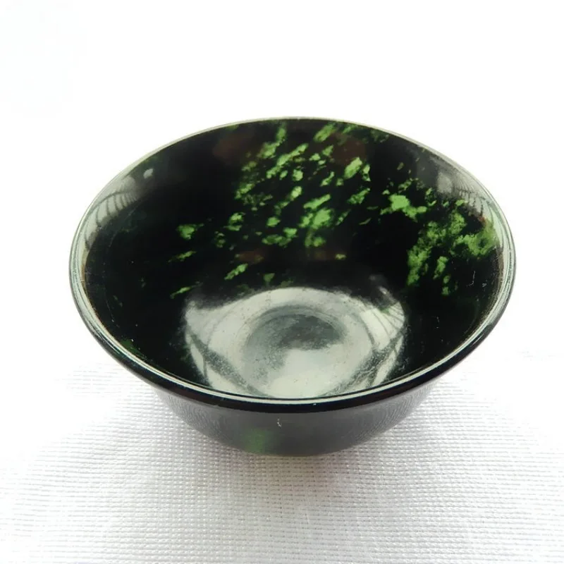 

Natural Wine Glass Wine Utensils Dark Green Jade Tea Cup Medicine King Stone Jade Cup Ornament