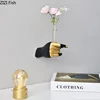 Creativity Fist Shape Vase Flower Arrangement Living Room Decoration Simulation Fist Vases Resin Crafts Modern Decor Ornaments 2