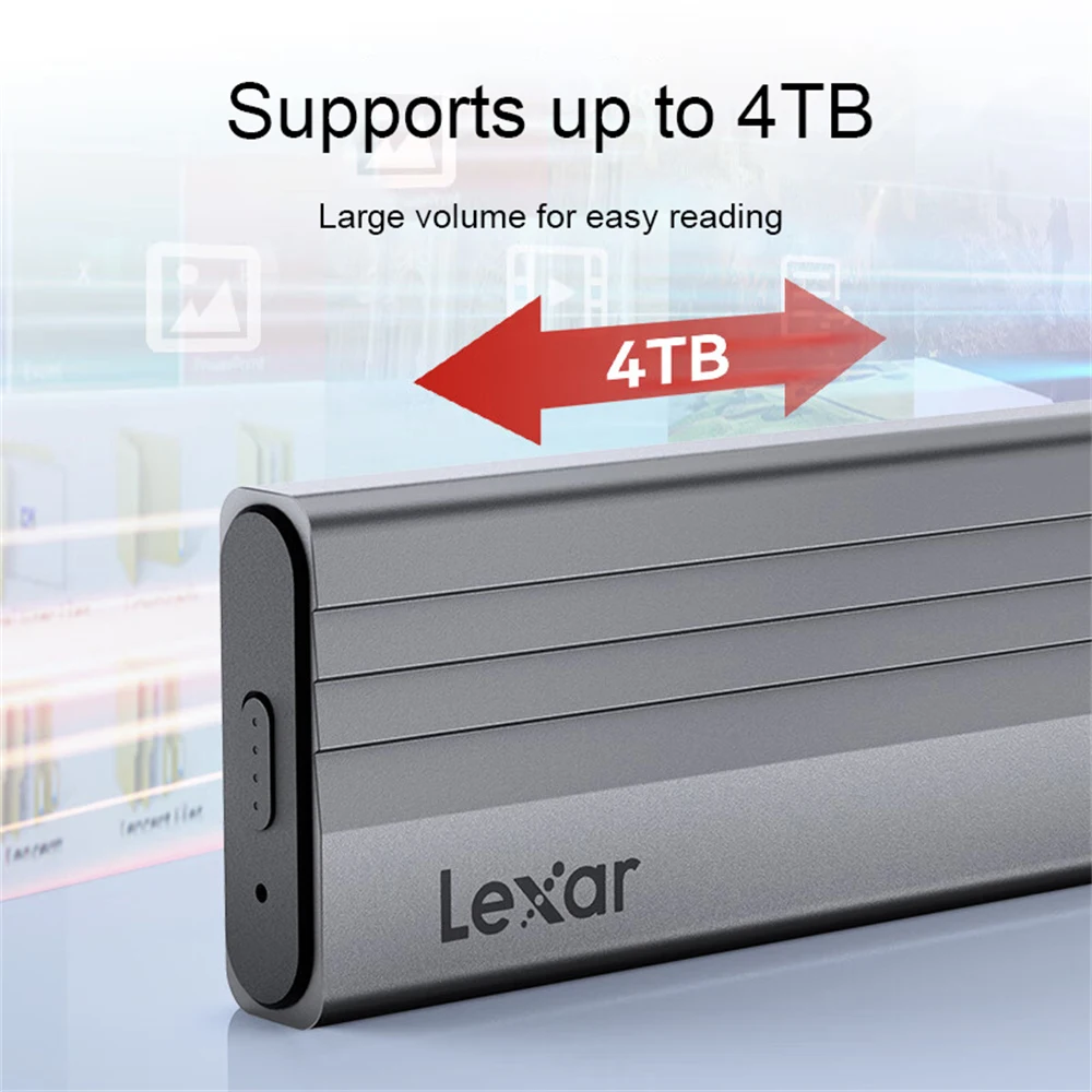 SSD Enclosure Original Lexar E300 M.2 For 2230 / 2242 / 2260 2280 NVMe USB 3.2 Gen 2 Type C Mobile External Hard Disk Case