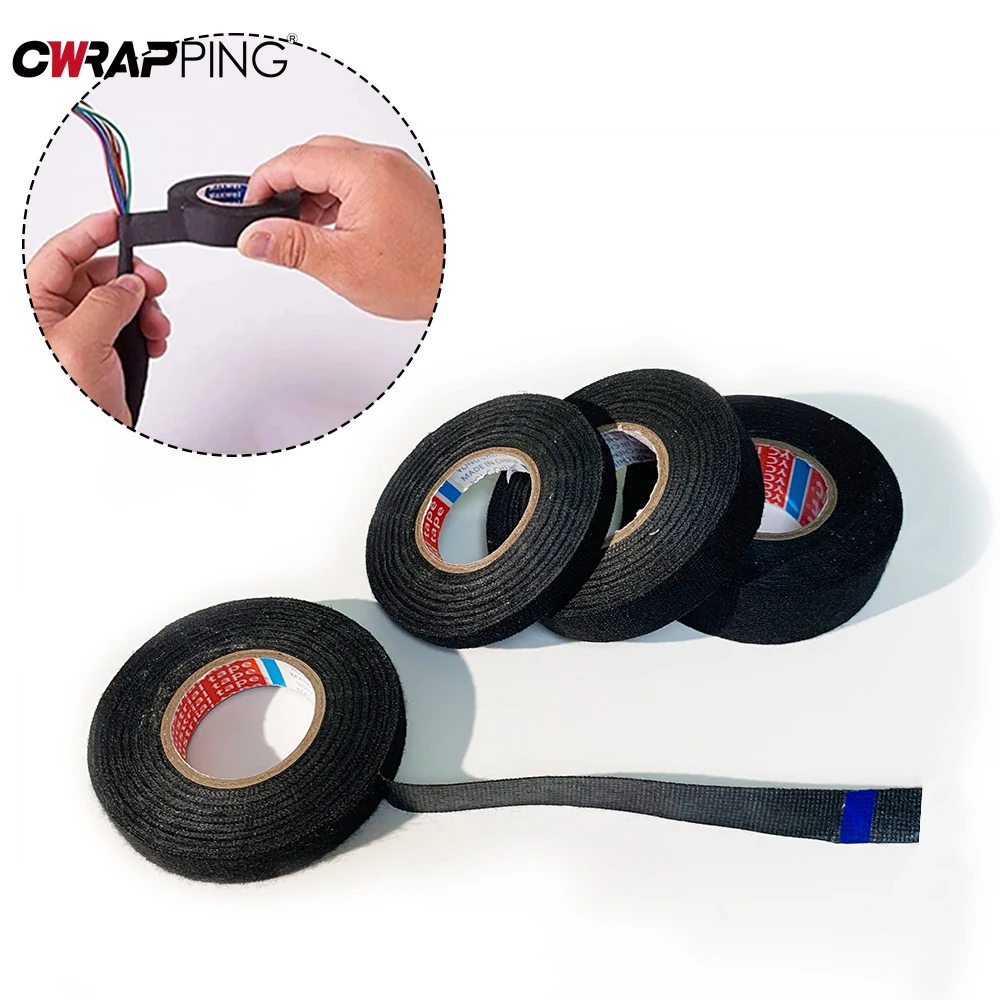 Automotive Wiring Tape Car Cable Harness Fabric Loom Electrical Heat Resistant Bundle Coroplast Adhesive Cloth