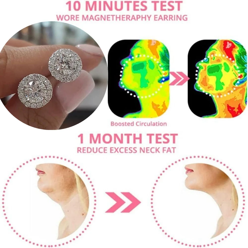 Acupressure Slimming Earrings Delicate Weight Loss Stud Earrings for Women Cubic Zirconia Versatile Lymphatic