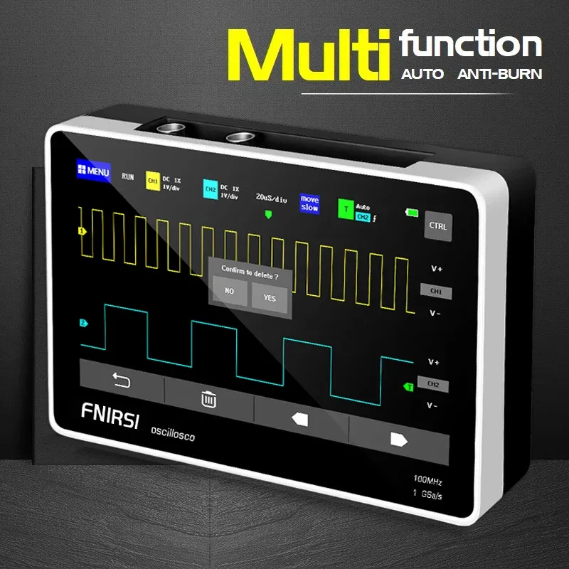 FNIRSI 1013D 7-inches Mini Tablet Digital Oscilloscope with Dual Channel 100M Bandwidth and 1GS Sampling Rate