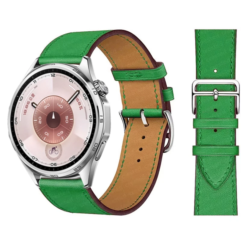 Elegant Leather Wristband Replacement for Smartwatches - 20mm/22mm Strap Bracelet