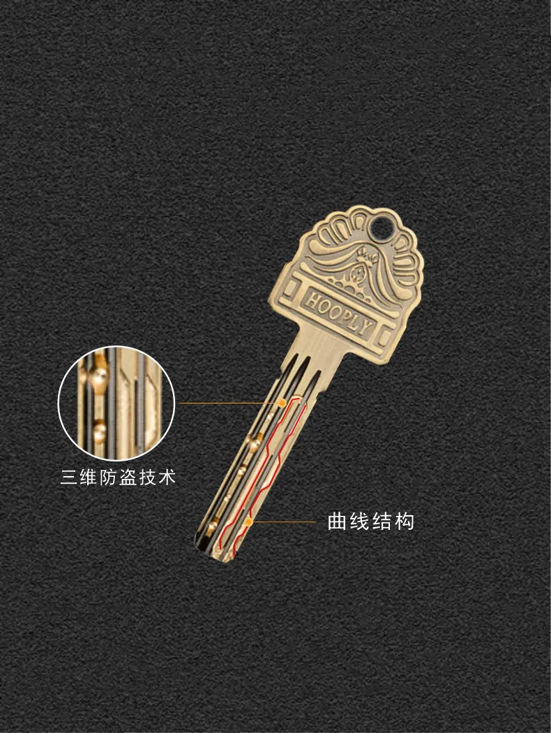 Description Picture 4 of itemStainless Steel Old Anti-theft Door Lock Double-sided Handle Lock Body Set with Key Household Hardware Door Locks