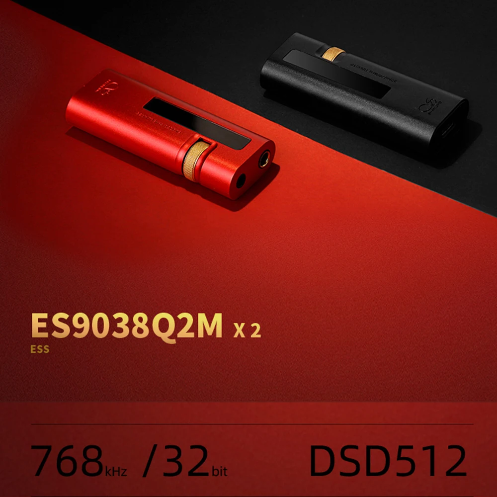 UA5 휴대용 USB DAC AMP 헤드폰 앰프, 듀얼 ES9038Q2M 칩, C타입-3.5mm, 4.4mm 오디오 케이블, PCM 768kHz DSD512, 신제품