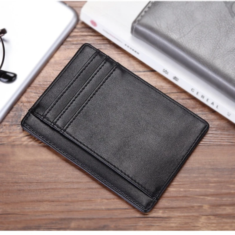 Slim Wallet Front Pocket Minimalist Leather RFID Blocking Medium Size Passport Cover Purse Credential Holder Women Card Holders