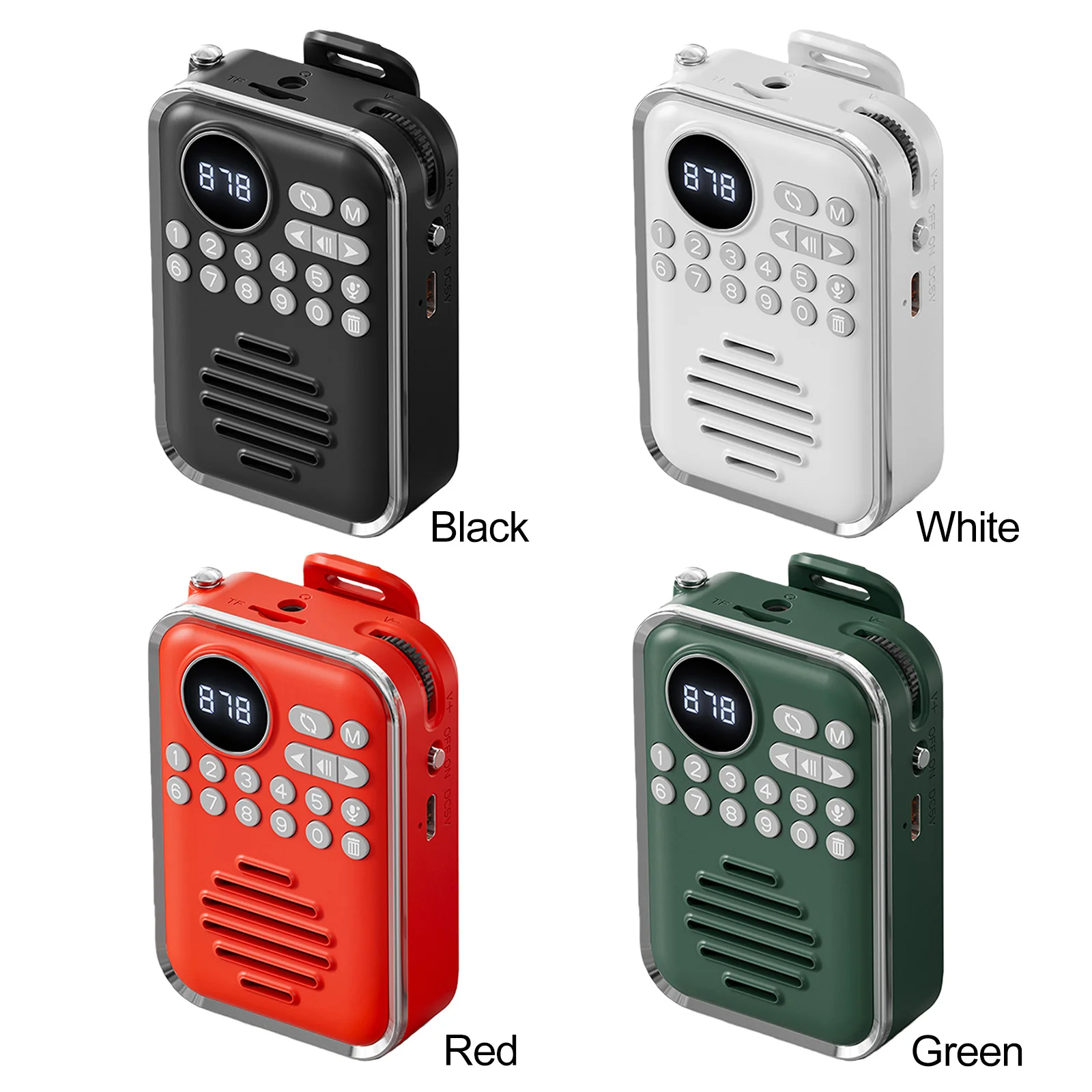 400mAh 충전식 배터리가 장착된 휴대용 라디오 캠핑 조깅 걷기용 개인용 휴대용 미니 라디오 멀티 모드 재생
