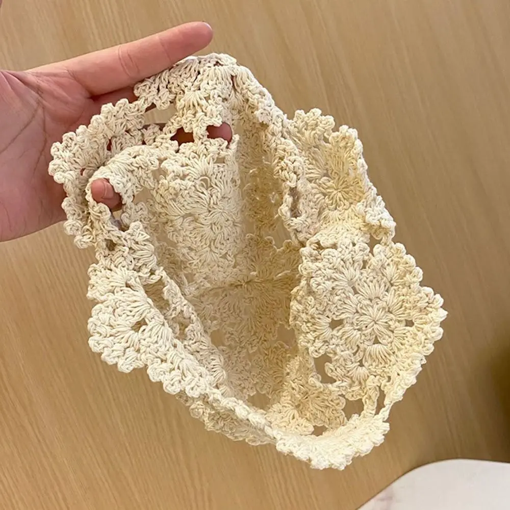 Breathable Hollowed Out Knitted Hat Lace Flowers Beret Cap Casual Summer Skullies Hat for Women