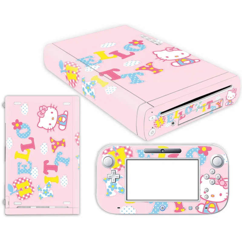 Hello Kitty Pikachu Simpson Vinyl Cover For Nintend Wii U Console Controller Decal Game Accessories For Wii U Skin Sticker 